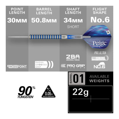 Target Paige Pauling SP 90% Tungsten Steel Tip Darts
