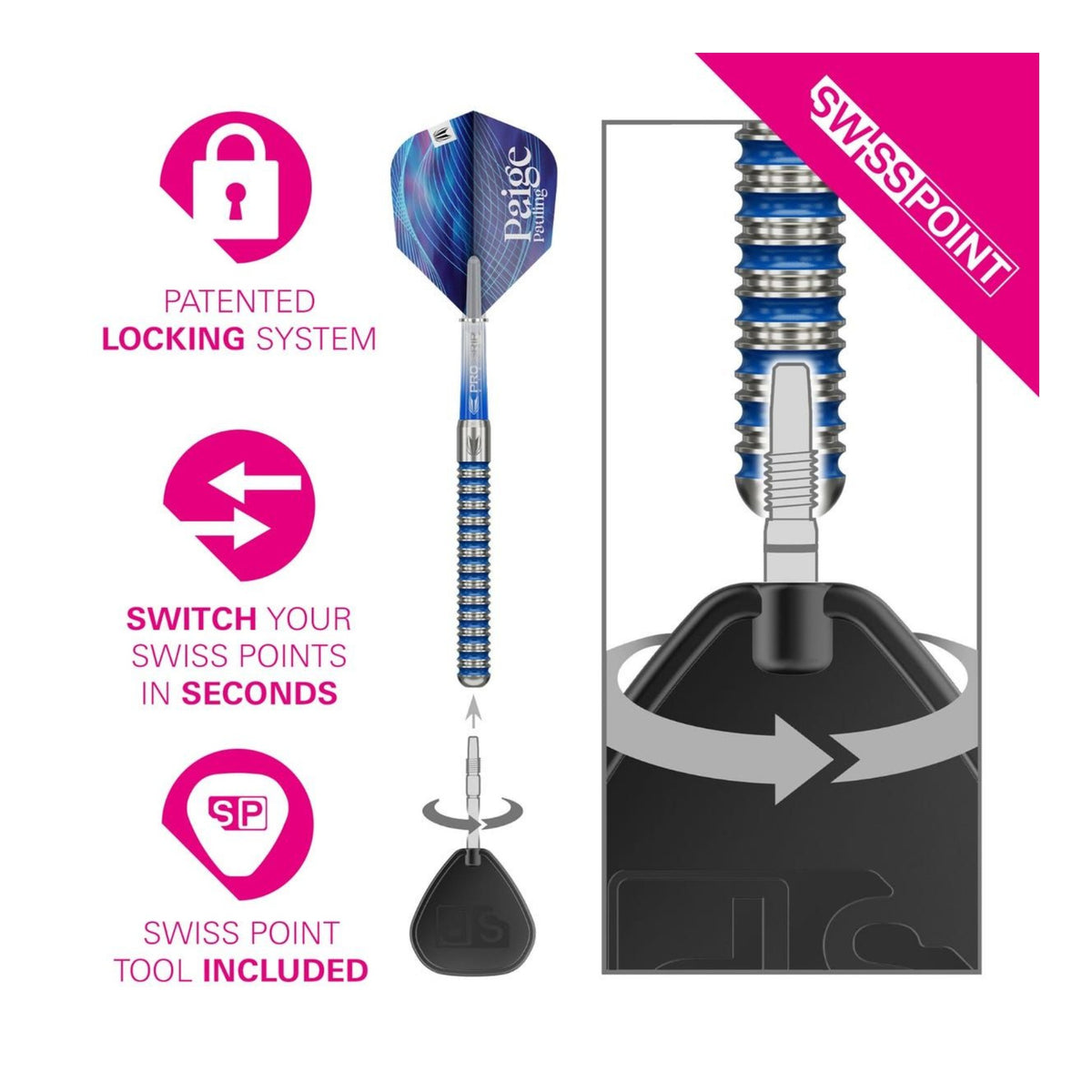 Target Paige Pauling SP 90% Tungsten Steel Tip Darts