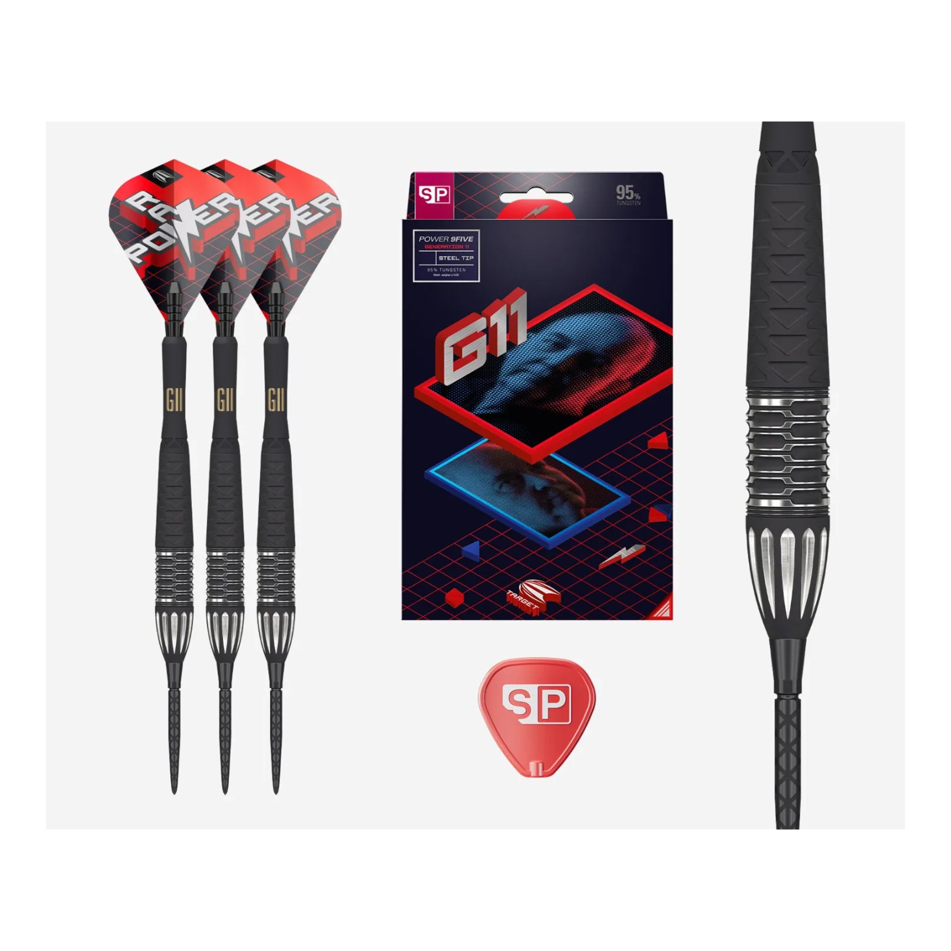 Target Phil Taylor Power 9Five Gen 11 packaging including Swiss Point tool and accessories