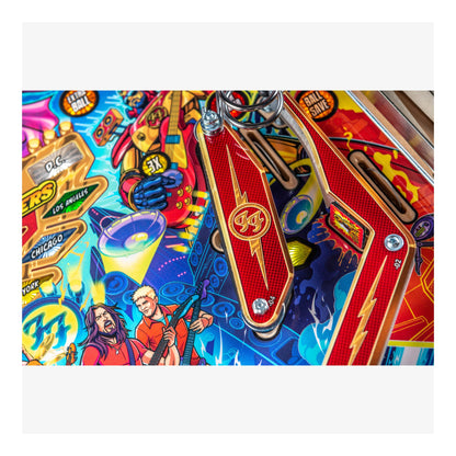 Colorful pinball machine with detailed artwork and branding