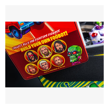 Promotional card for building a 'Foobot' with character illustrations on a colorful background.
