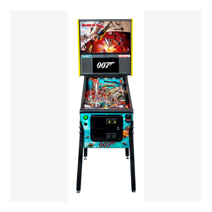 Pinball machine themed after James Bond with '007' branding on a white background