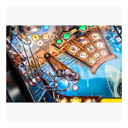 Close-up of a pinball machine with colorful details and 'Gerr Collection' branding.