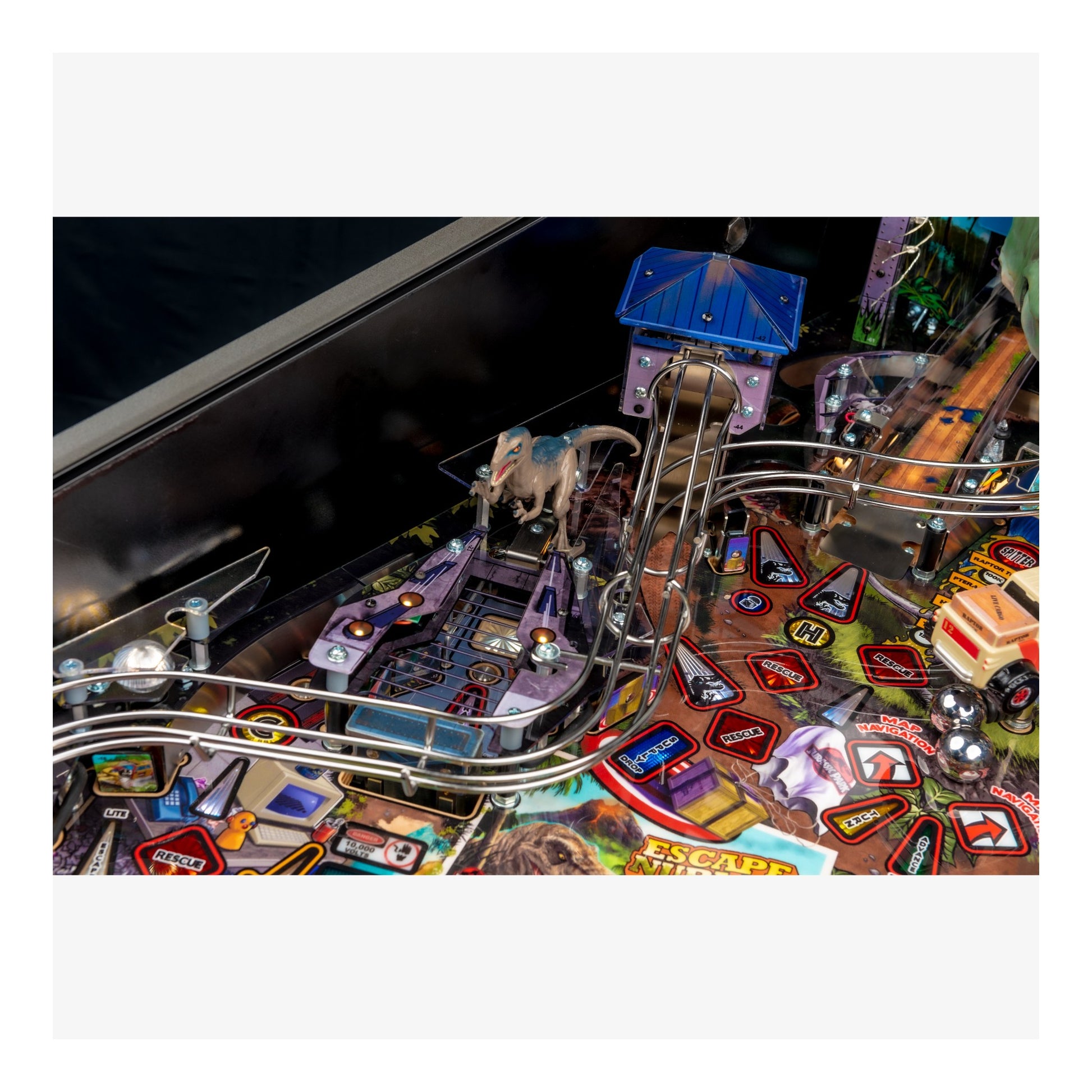 Pinball machine with a player figure on the playfield