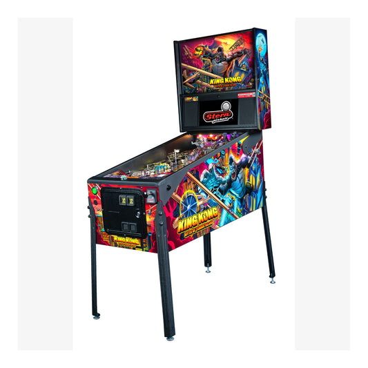 Pinball machine with King Kong theme on a white background