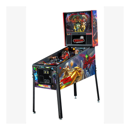 Pinball machine with colorful design on a white background
