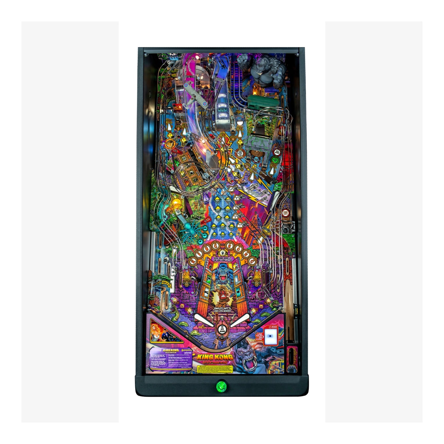 Colorful pinball machine on a white background