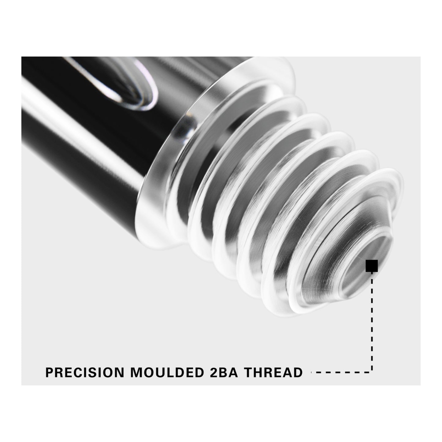 Clear Pro Grip 2BA thread close up