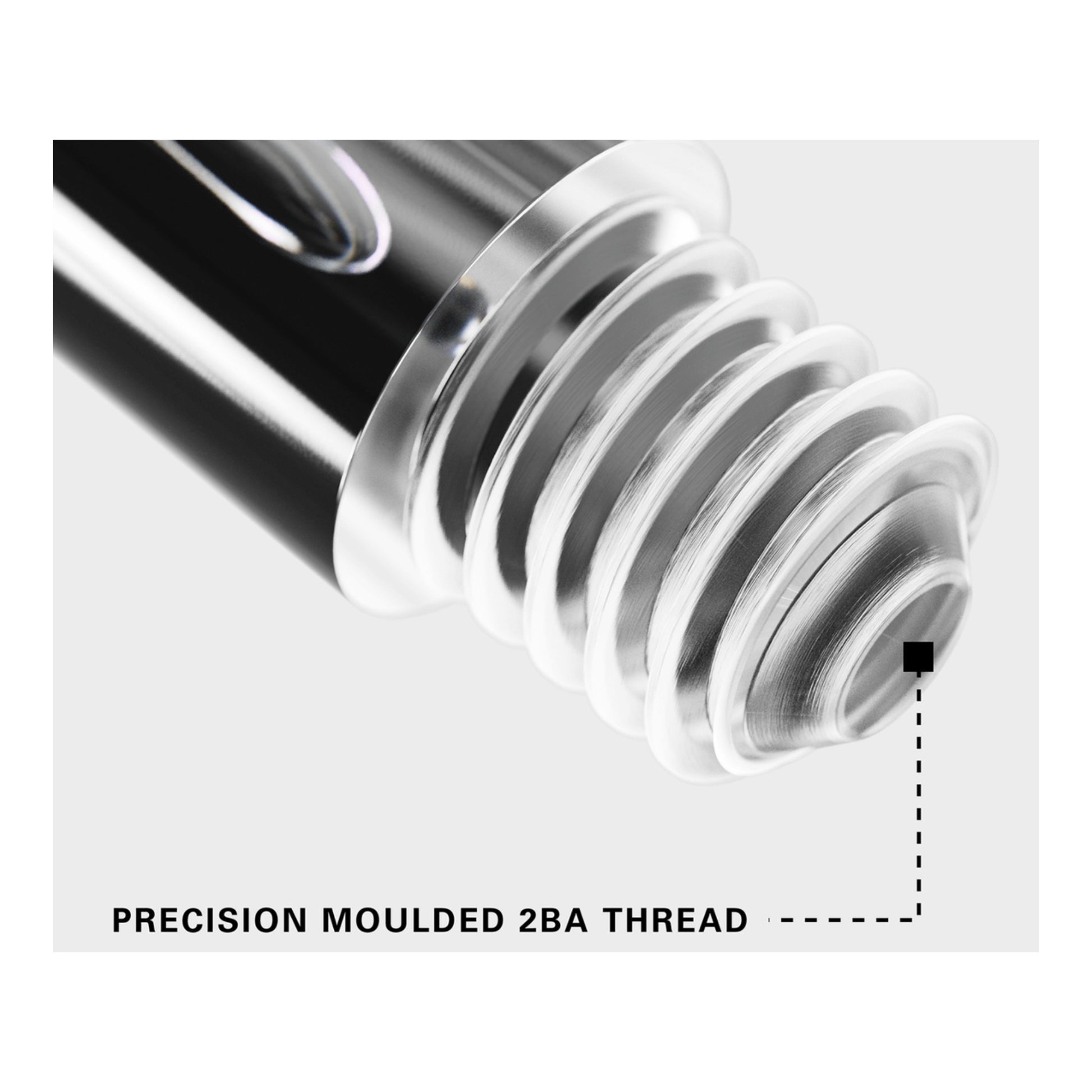 Clear Pro Grip 2BA thread close up
