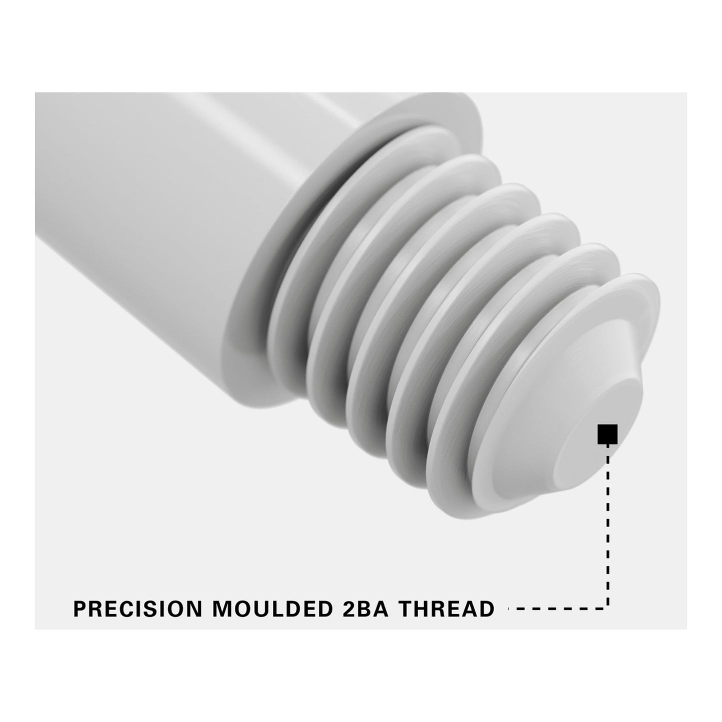White Pro Grip 2BA thread close up