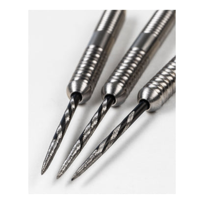 Punk Points Paranoid installed securely on a professional steel tip dart