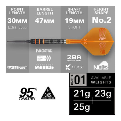 Raymond Van Barneveld RVB 95K SP Steel Tip Darts