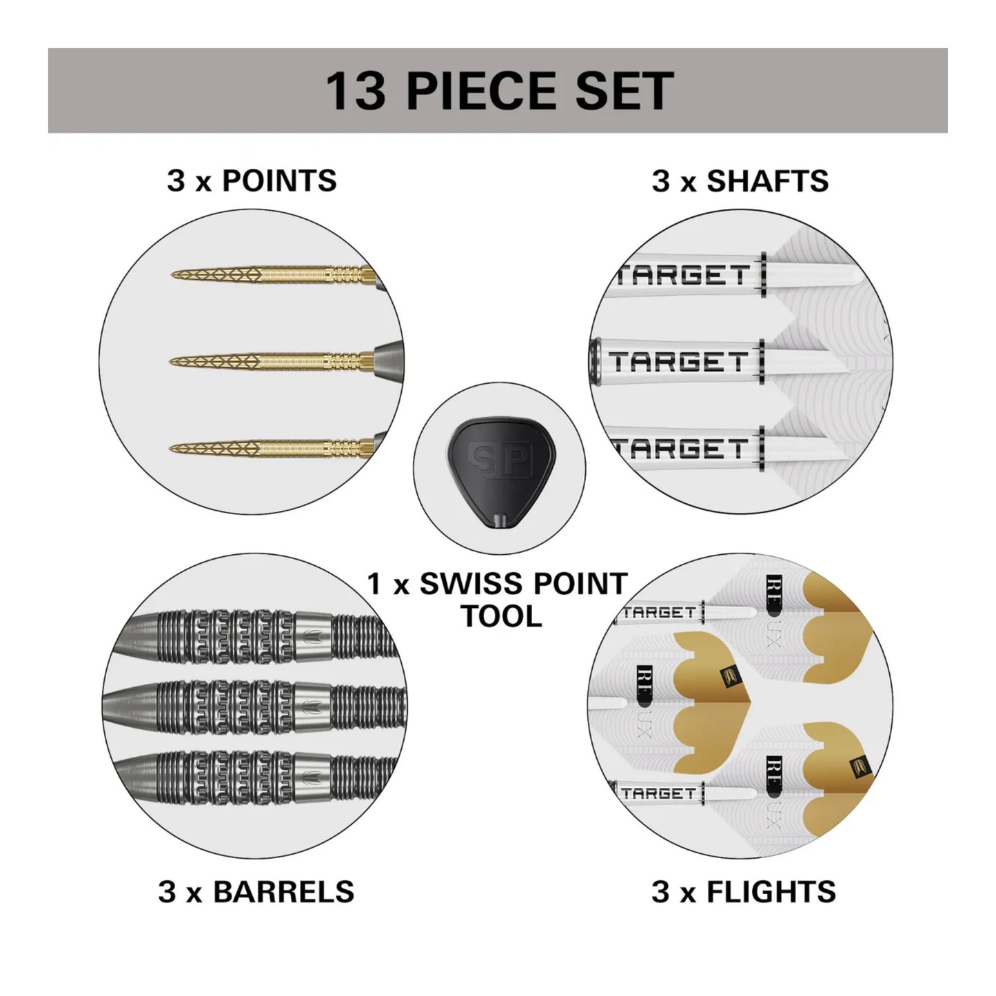 Full set of Redux 02 SP darts with Pro Grip shafts and flights