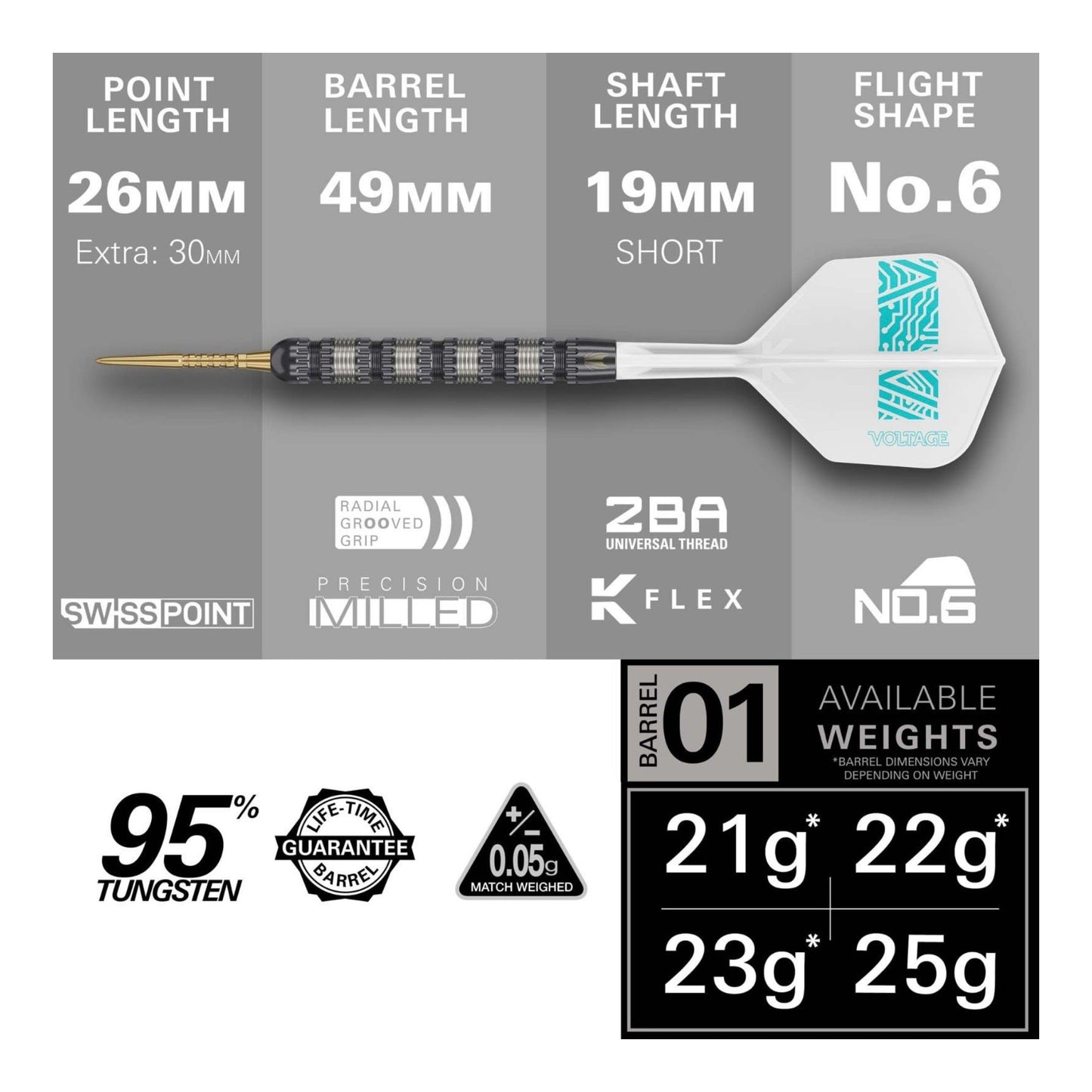 Target Rob Cross 95K Swiss Point Steel Tip Darts
