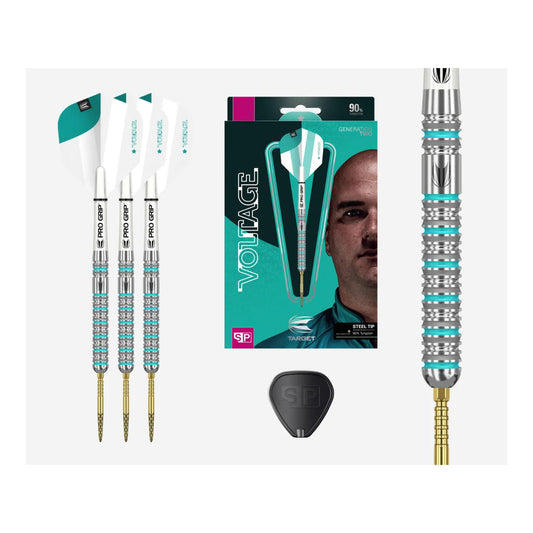Target Rob Cross Gen 2 SP darts packaging showing 90 percent tungsten barrels and teal flights