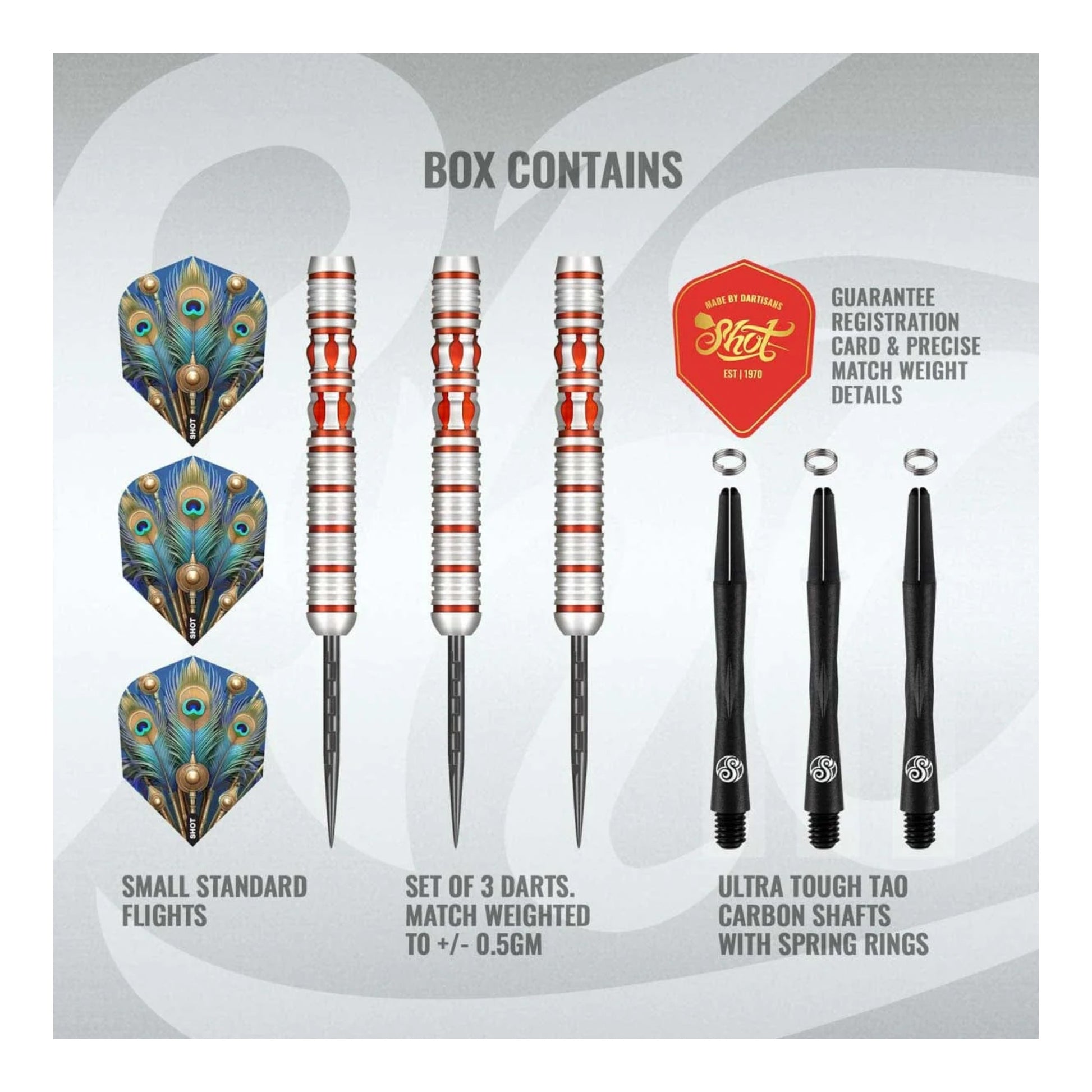 Shot Roman Empire Juno steel tip darts full set with flights and shafts
