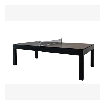 Black table tennis table on a white background
