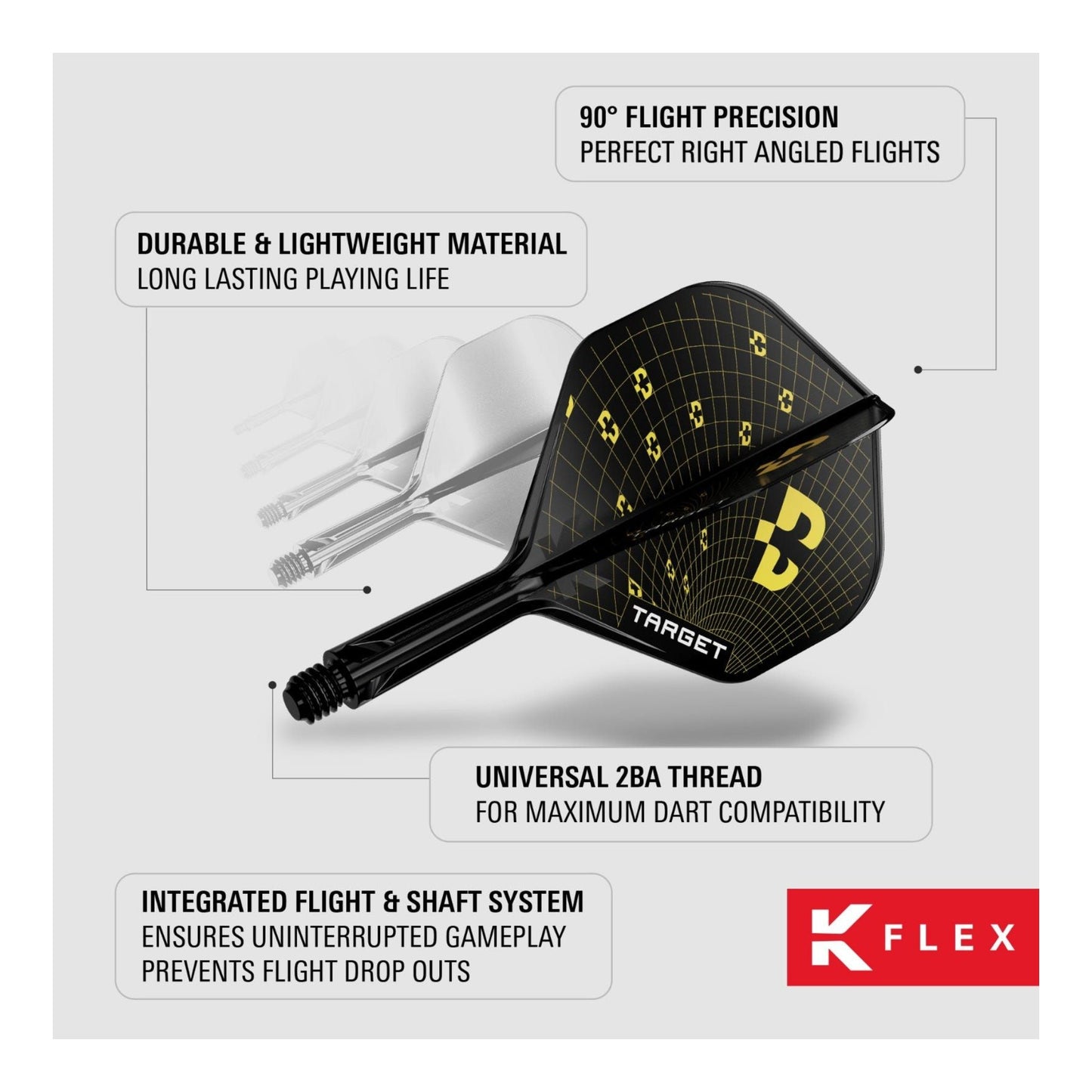 Target Bolide K-Flex No.2 Integrated Dart Flights & Shafts