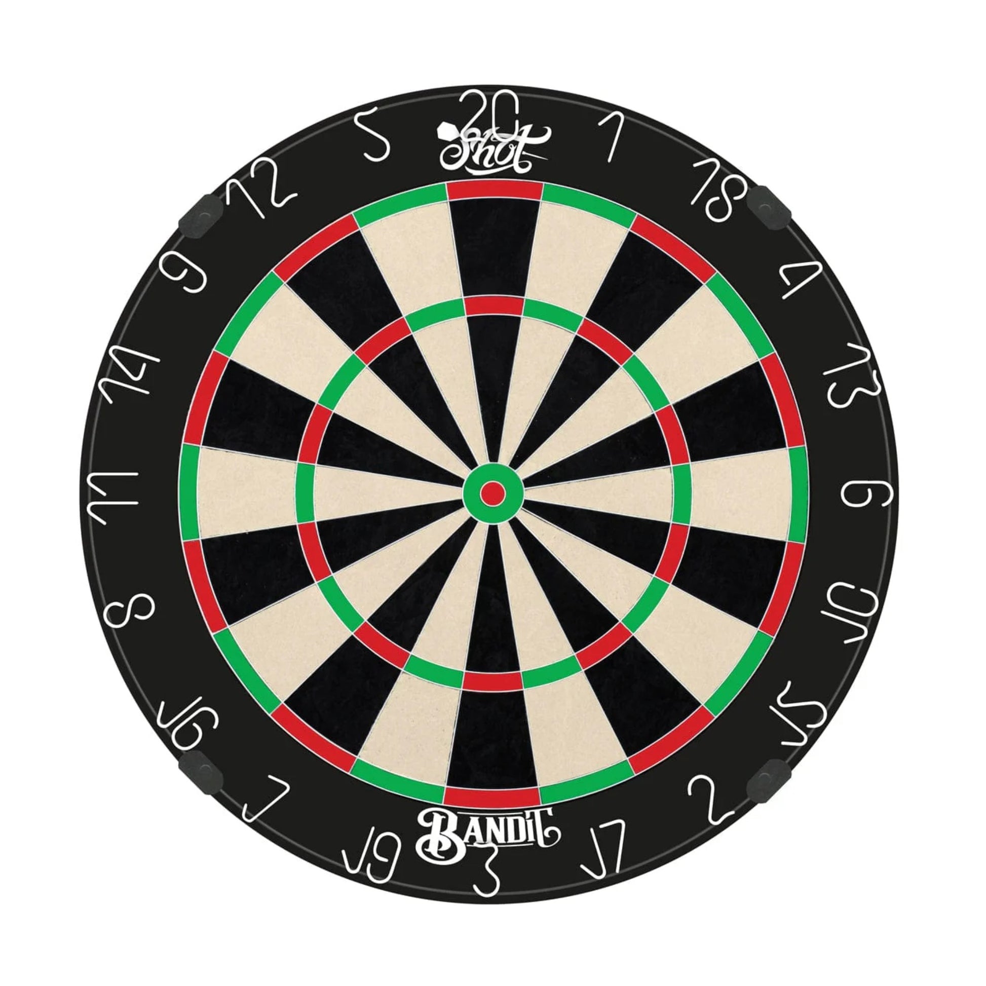 Pack_Front.jpg	Shot Bandit Gen 4 Dartboard packaging front view showing professional branding