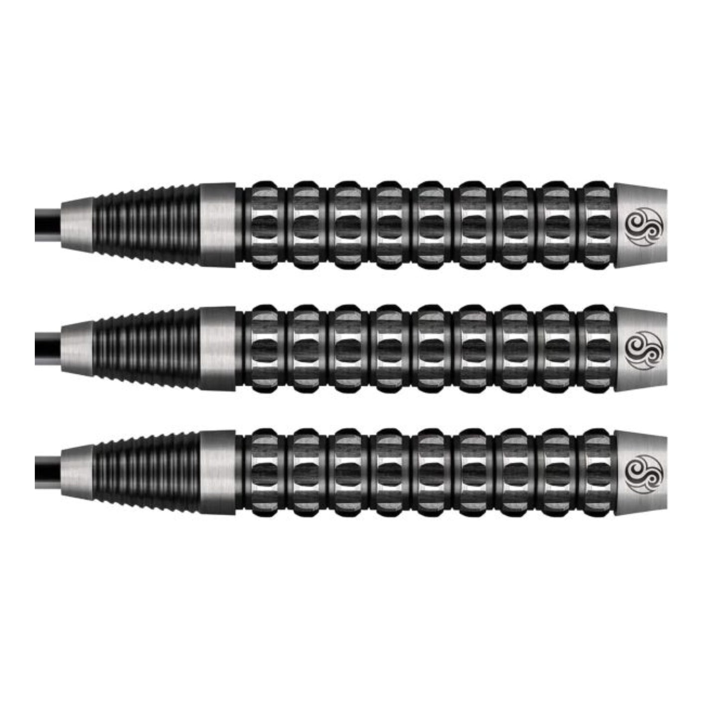 Close-up of the Shot Americana Gator dart barrel, showing the deep axial Gator Grip.