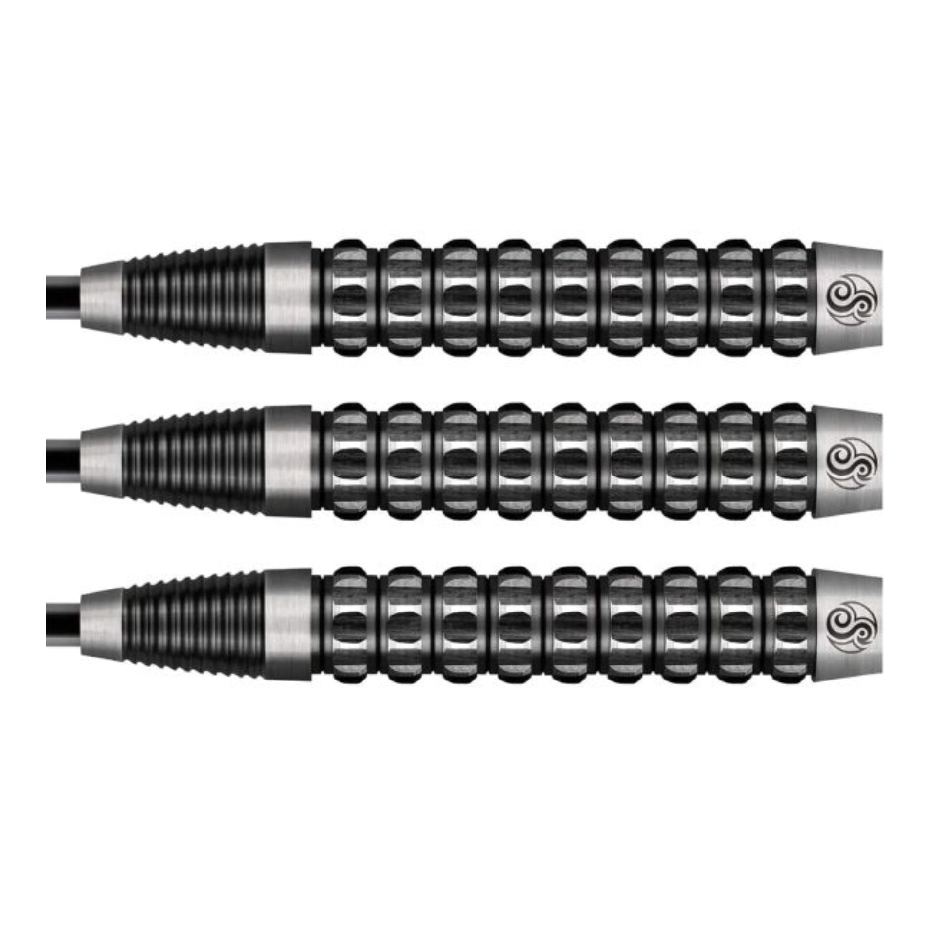 Close-up of the Shot Americana Gator dart barrel, showing the deep axial Gator Grip.