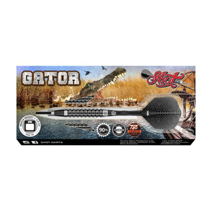 Shot Gator dart packaging with an alligator illustration on a white background