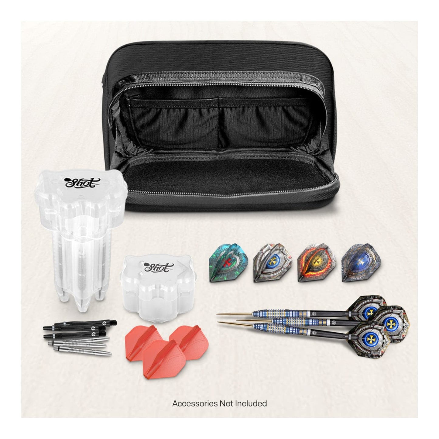 Internal view of Shot Go Bag showing mesh pockets for flights and shafts