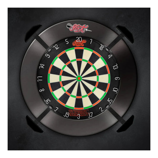 Shot Stadium lighting system illuminating a dartboard with zero shadows