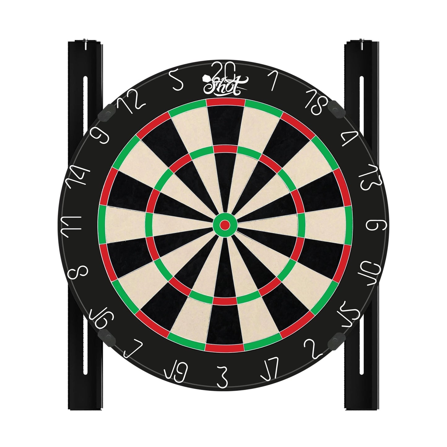 Voyager Dartboard Door Hanger attached to a door, showcasing the portable, adjustable design without wall damage