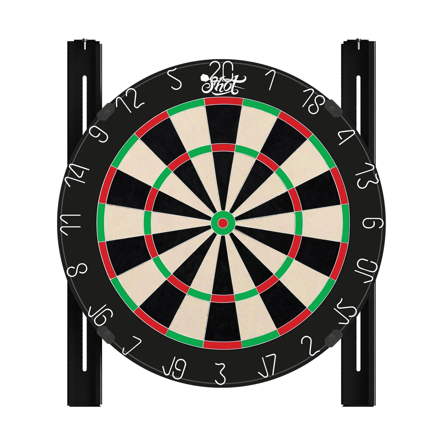 Voyager Dartboard Door Hanger attached to a door, showcasing the portable, adjustable design without wall damage