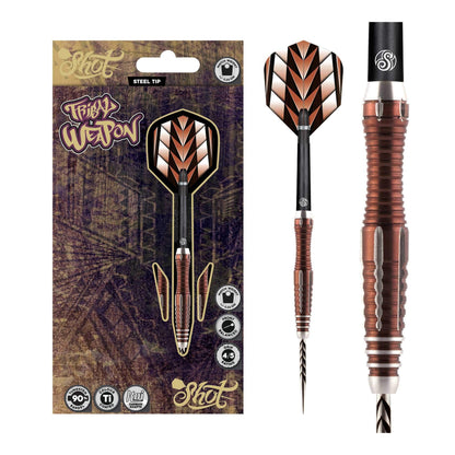 Shot Tribal Weapon 1 Series steel tip dart set 90 percent tungsten full packaging with flights