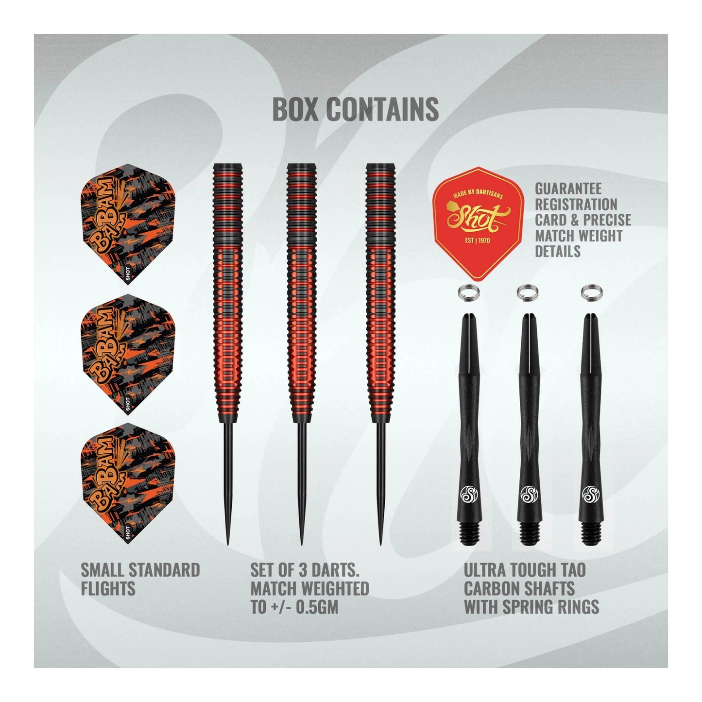 Shot Darts Pro Series Bradley Brooks steel tip dart set packaging and contents