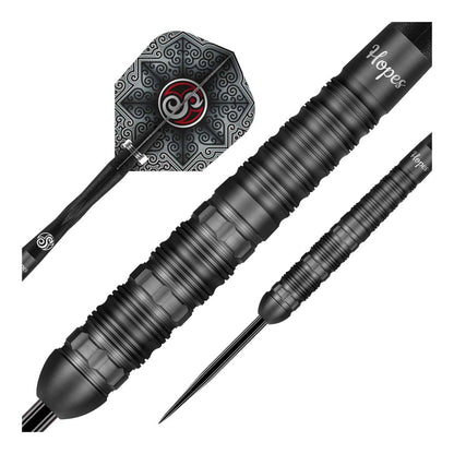 Close up of Haupai Puha dart barrel showing square cuts and black titanium coating