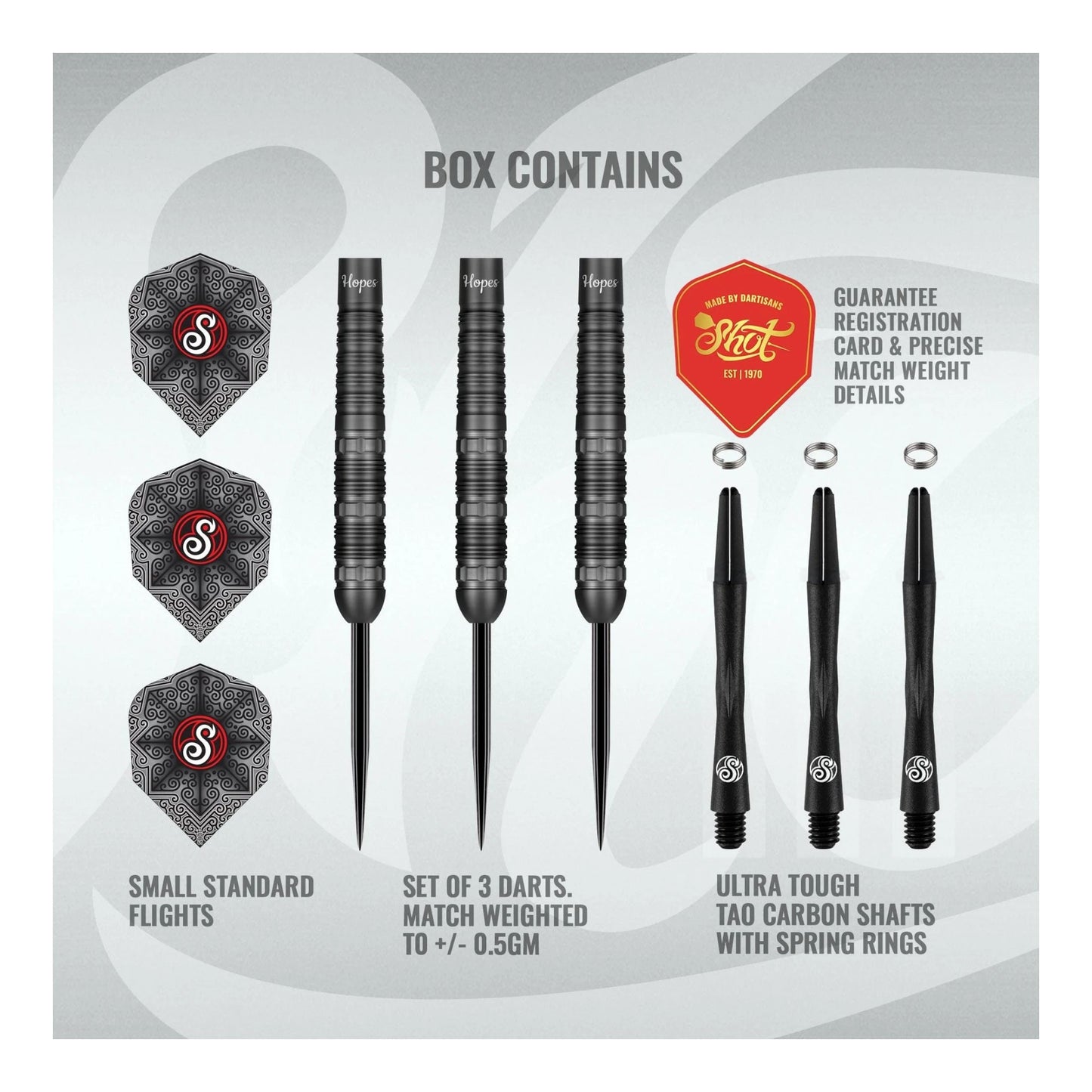 Shot Darts Pro Series Haupai Puha 2.0 steel tip dart set packaging and contents
