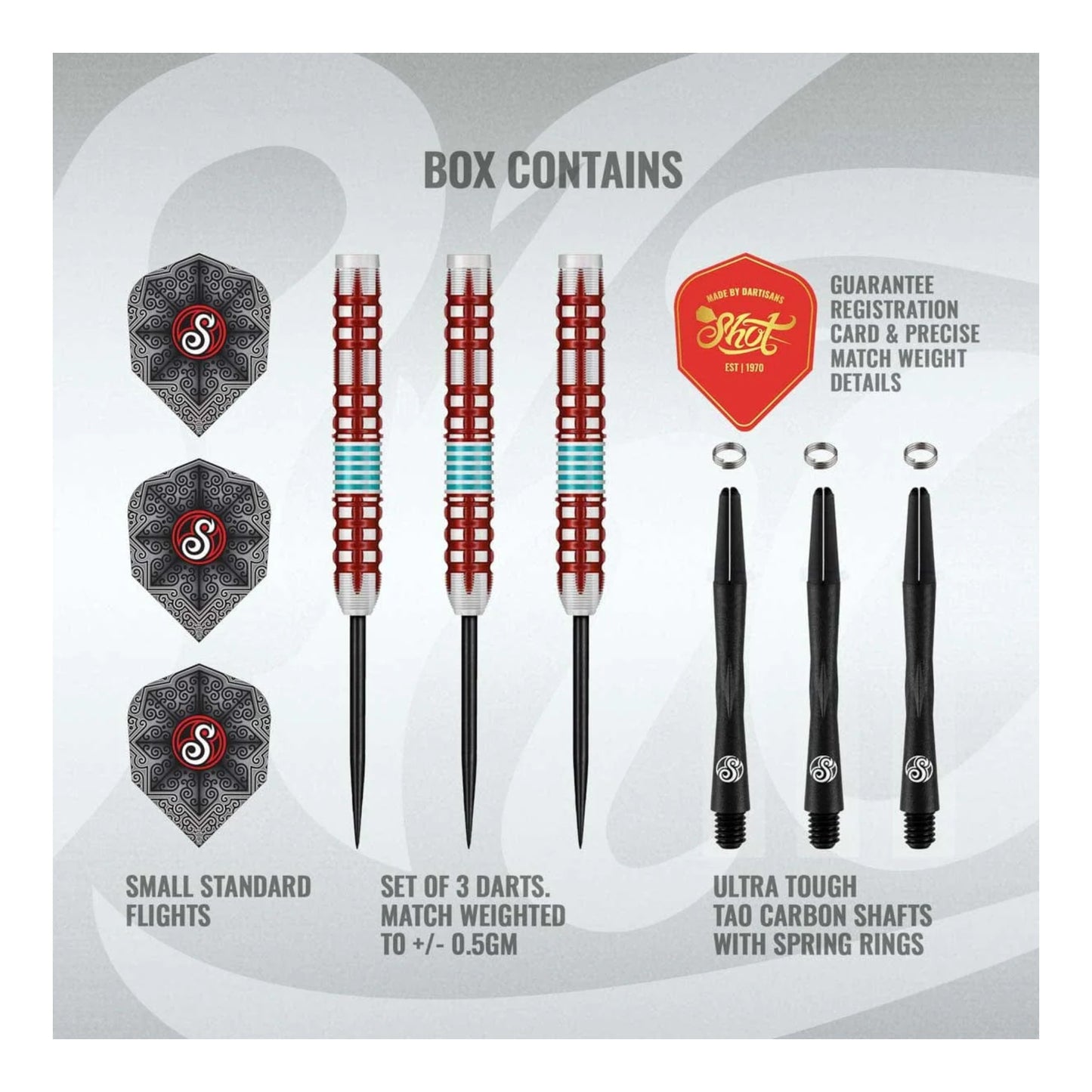 Shot Collab Josh Pearson steel tip dart set 90 percent tungsten full packaging and flights