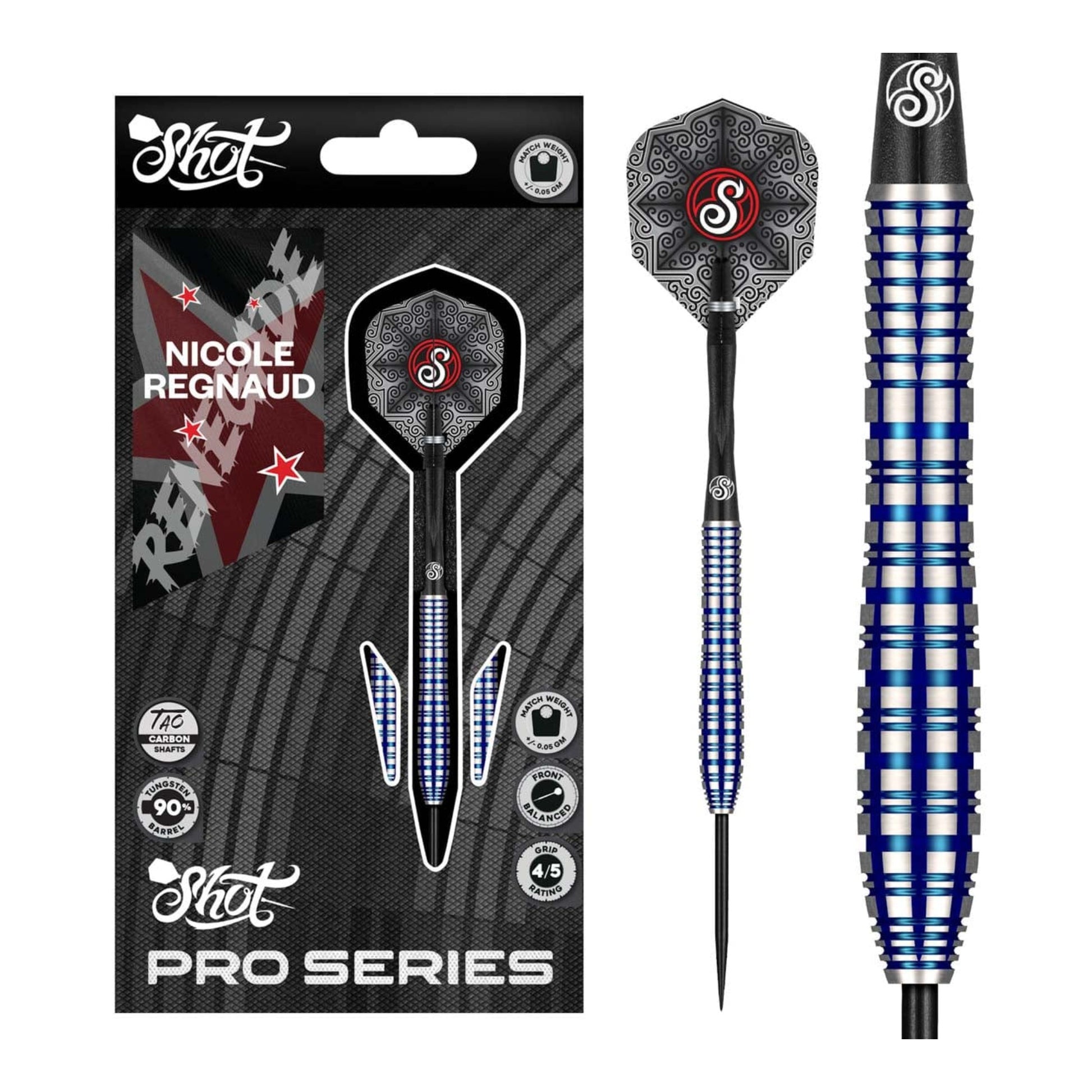 Full assembly of Nicole Regnaud 90 percent tungsten steel tip darts