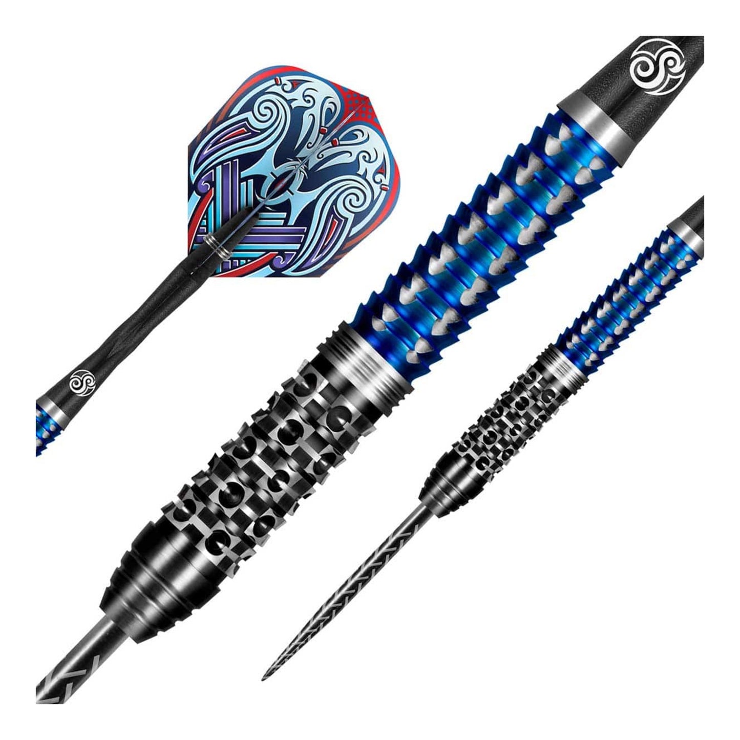 Close up of Shot Viking Raven barrel showing aggressive Talon grip and blue titanium coating