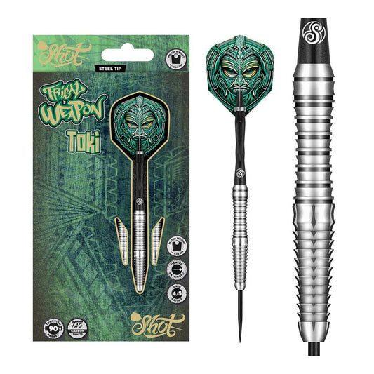 Shot Tribal Weapon Toki steel tip dart set 90 percent tungsten full packaging with flights