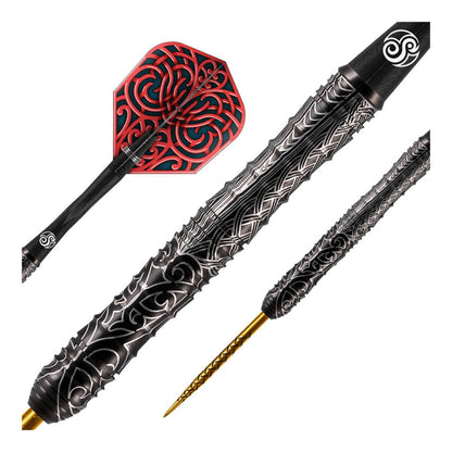 Close up of Shot Warrior Kapene dart barrel showing shark grip and cinder grip texture