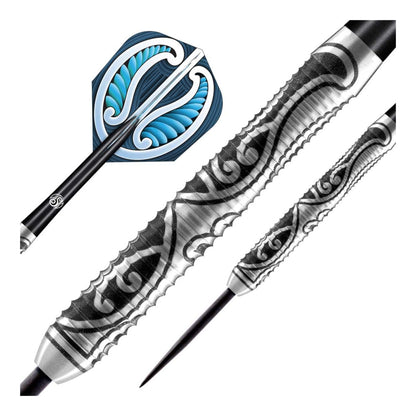 Close up of Warrior Tipu dart barrel showing cinder grip texture and scalloped shape