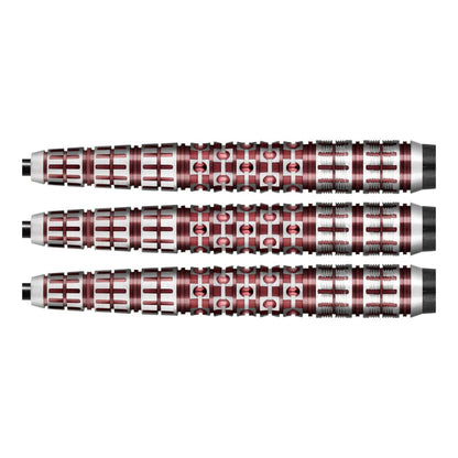 Close-up of the Viking Rannsaka dart barrel, highlighting the multi-section Milled Siege grip for rear-grippers.