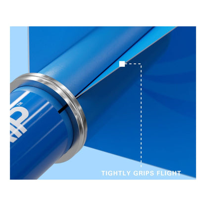 Image showing how Red/Blue/White Pro Grip multi pack shafts tightly grip flights