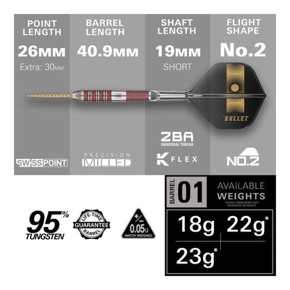 Stephen Bunting 95K SP Darts - 95% Tungsten Swiss Point