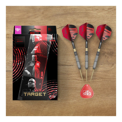 Display image of the package, 3 darts and Swiss Point change tool for Bunting G5 Darts