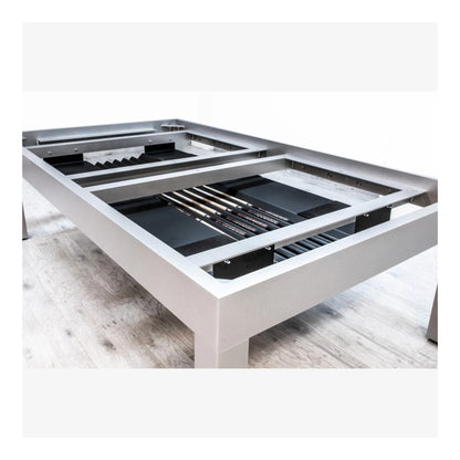Diagram showing the internal aluminum frame structure of the Storm table.