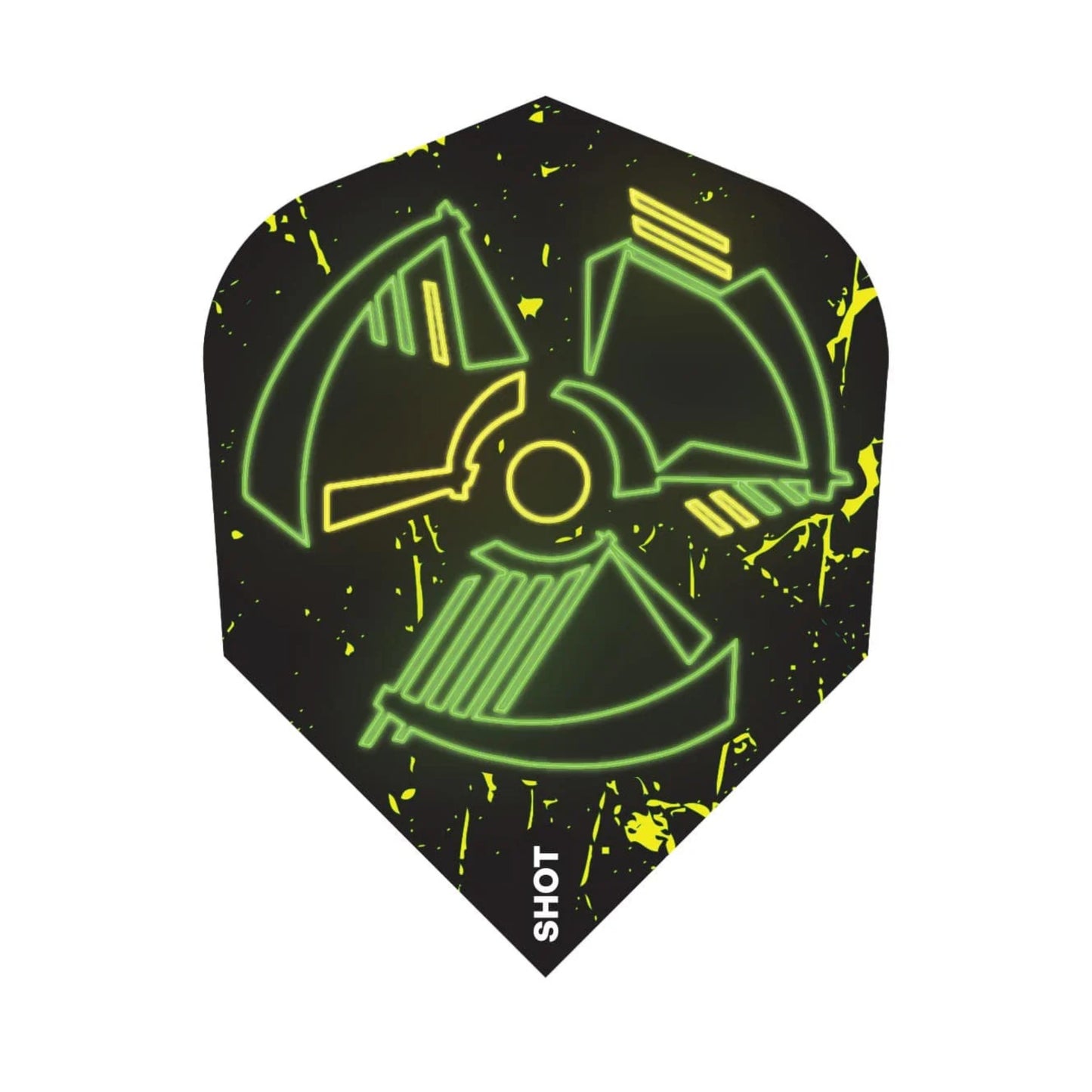 Close up of Shot Darts Stowe Buntz small standard flight showing 100 micron thickness.