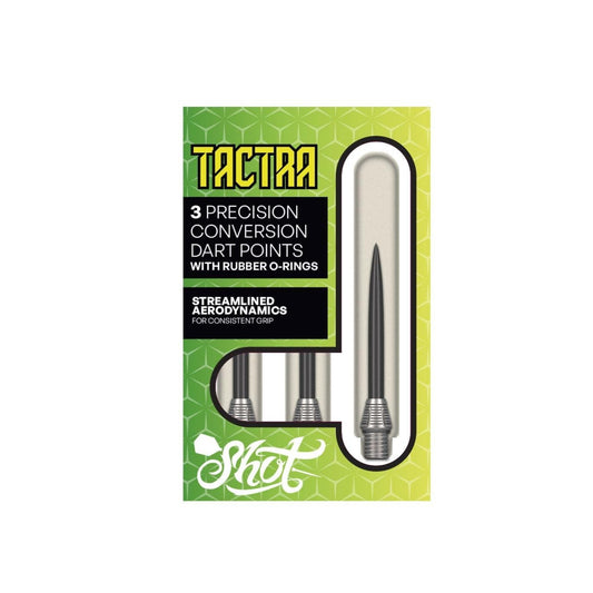 hree Tactra 34mm steel tip dart conversion points in packaging