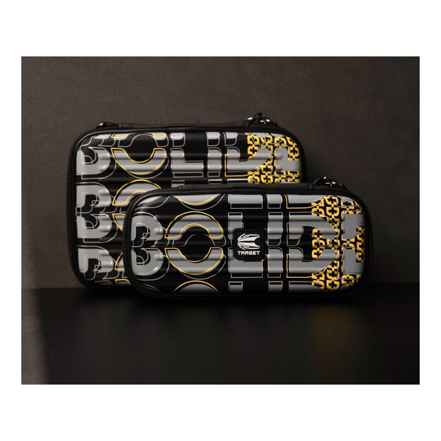 Side profile of the compact Takoma Bolide dart wallets showing the secure zipper and slim design.