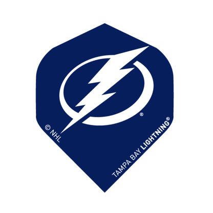 Tampa Bay Lightning logo on a blue dart shape with white lightning bolt and text.
