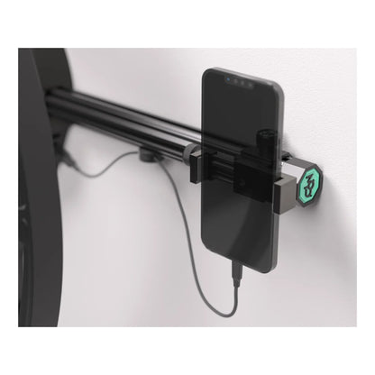 Close up of Target MOD Mount clamp mechanism holding a smartphone